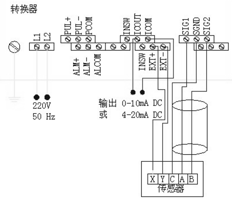 插入式電磁流量計接線圖
